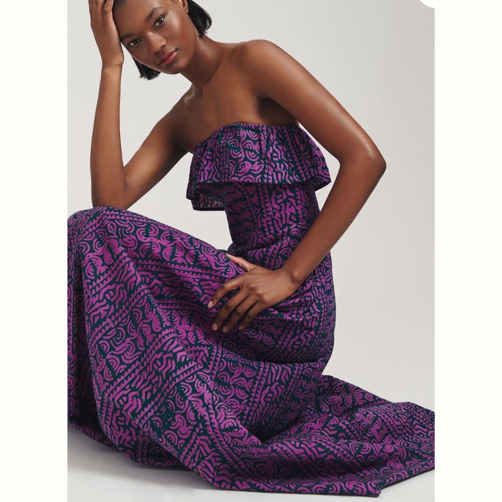 Anthropologie Kahindo Strapless Ruffled Maxi Dress $448 - Picture 3 of 9